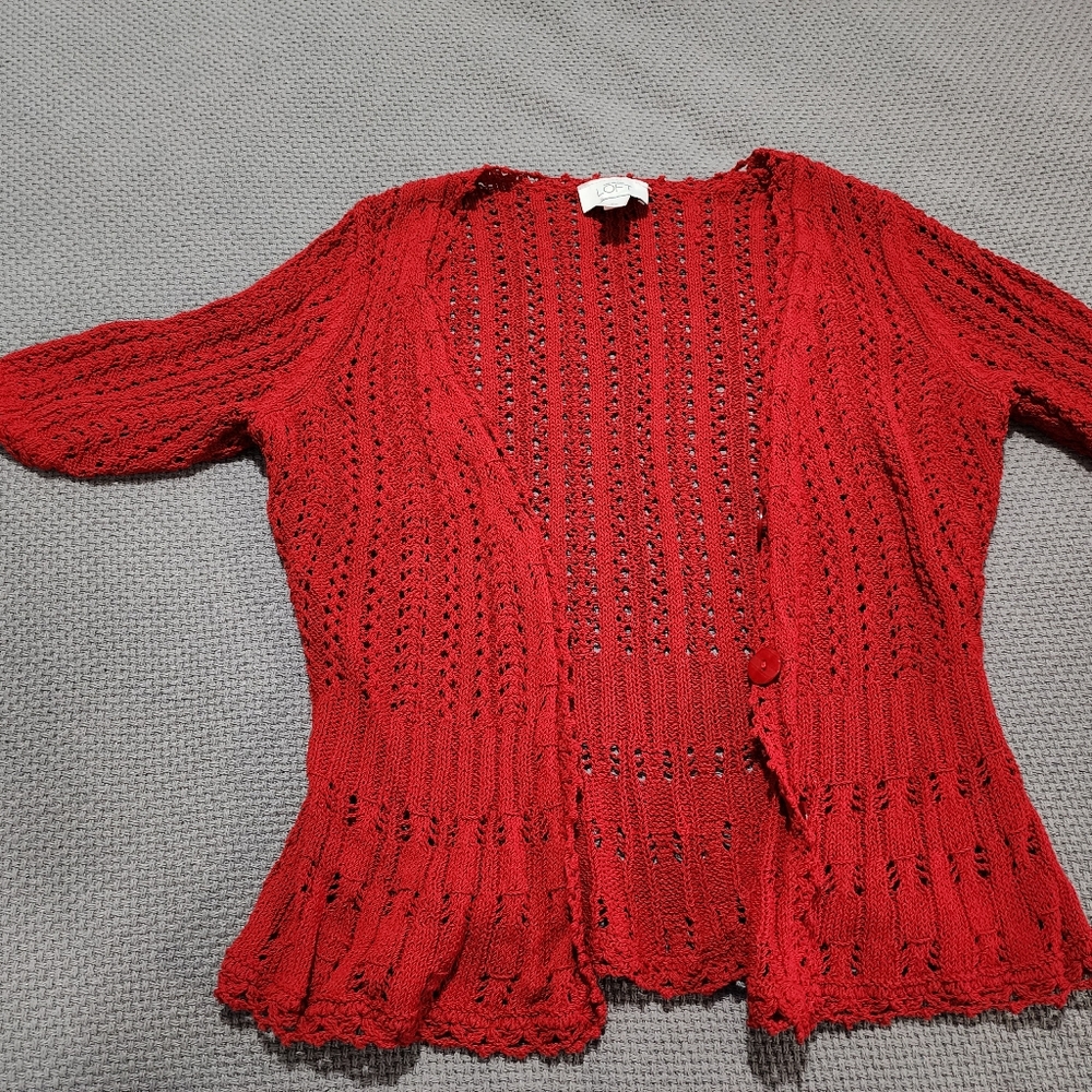 Red short sleeve sweater